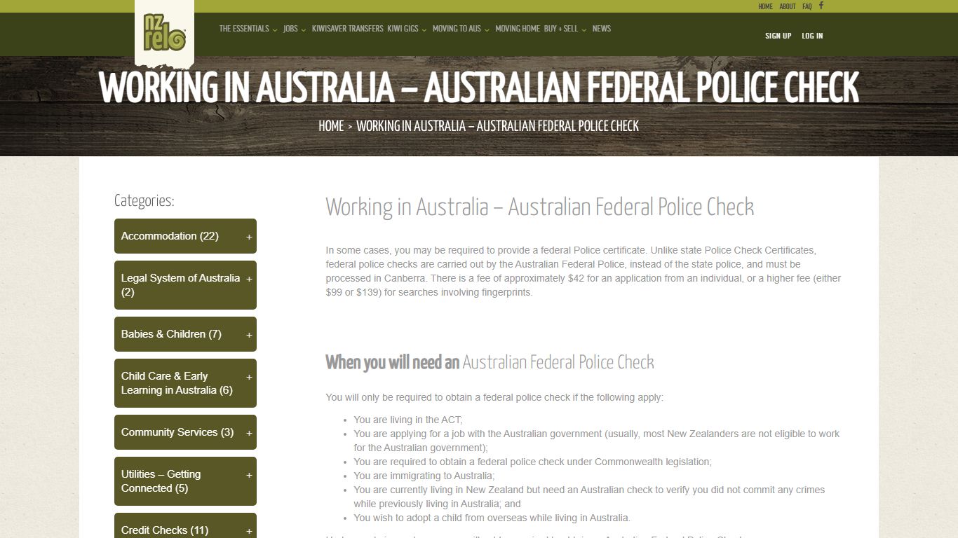 Australian Federal Police Check - Working in Australia - NZRelo